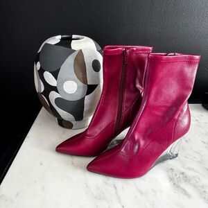 NWT Open Edit (Nordstrom) Erika Wedge Bootie in Cranberry Rec